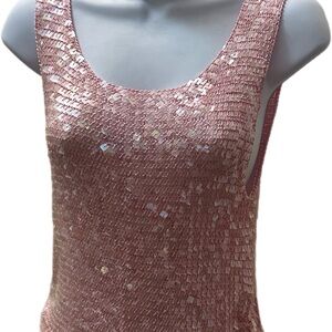 Pink sequence tank top size medium
